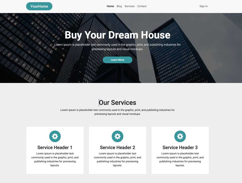 Odoo service page bootstrap
