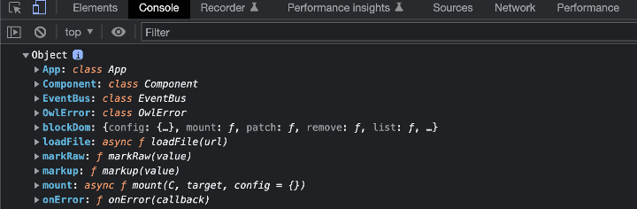 console log owl